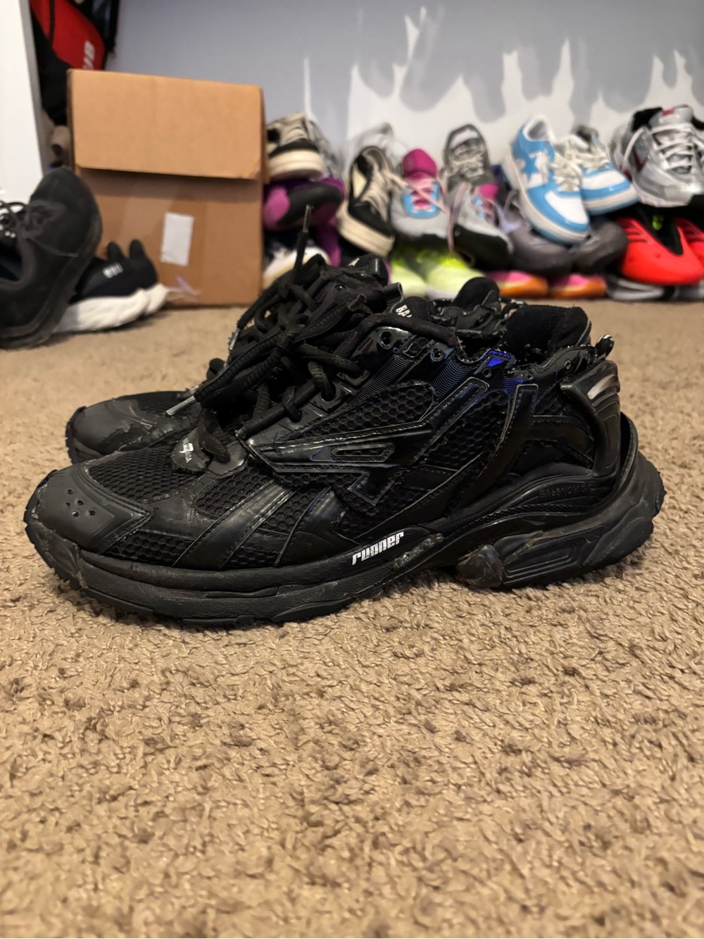 Balenciaga Black Runner Sneakers - Picture 1 of 6